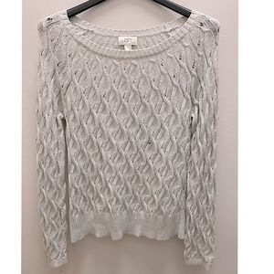 LOFT Ann Taylor Shiny Knit Sweater XL